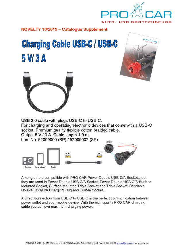 Charging Cable USB-C-USB-C 52009000 NOVELTY 10-19_EN